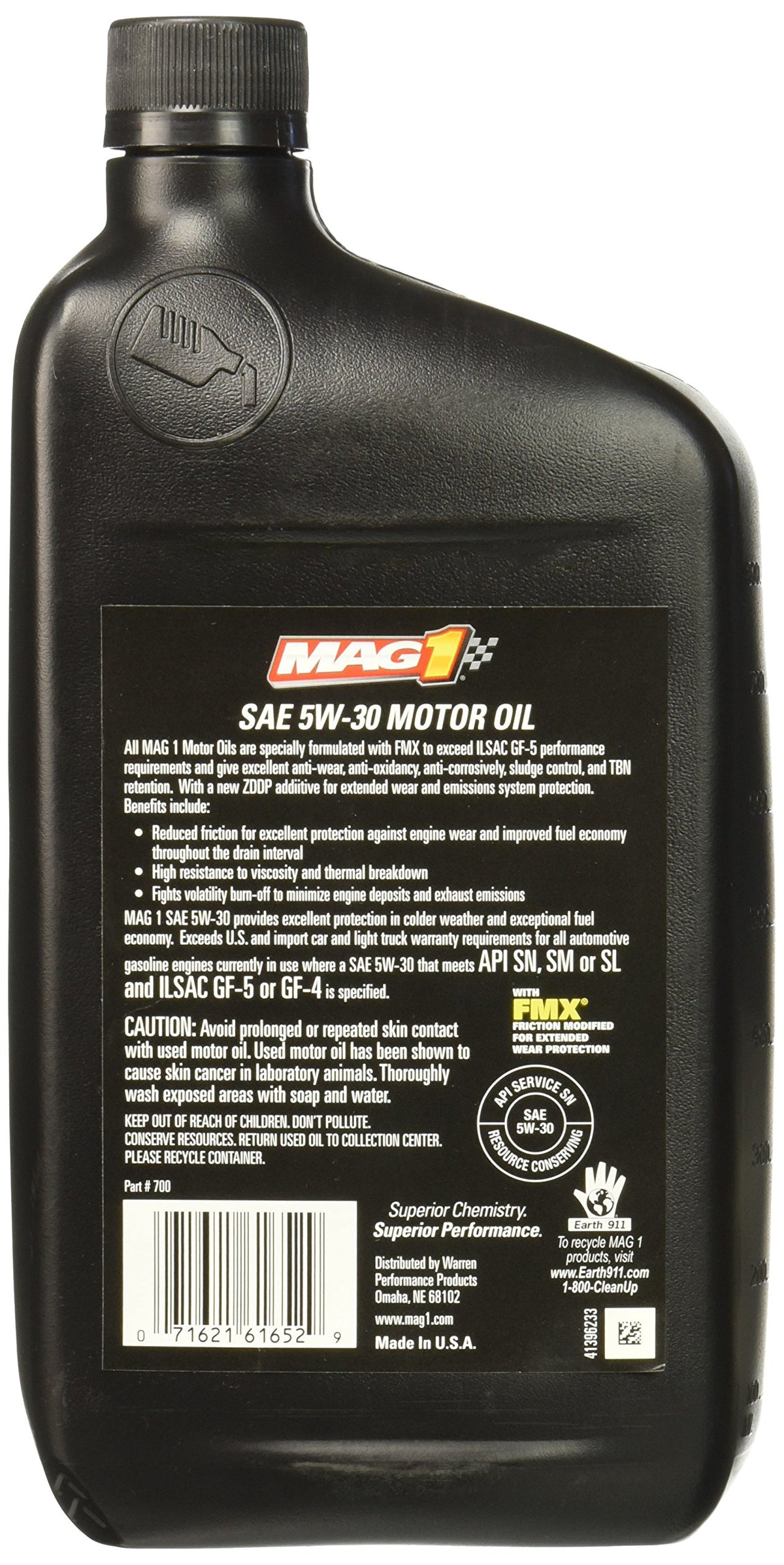 5W-30 Synthetic Blend Motor Oil 1 Quart G36486