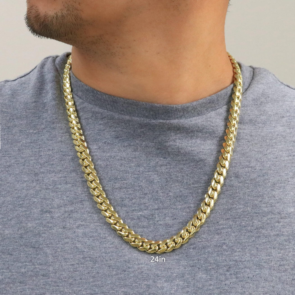10k Yellow Gold Cuban Link Chain Necklace H60501