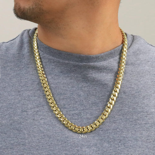 10k Yellow Gold Cuban Link Chain Necklace H60501