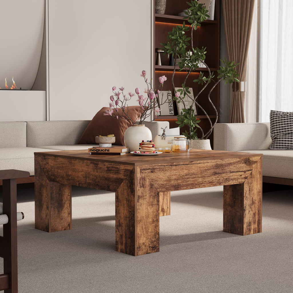 35" Wooden Square Coffee Table R767