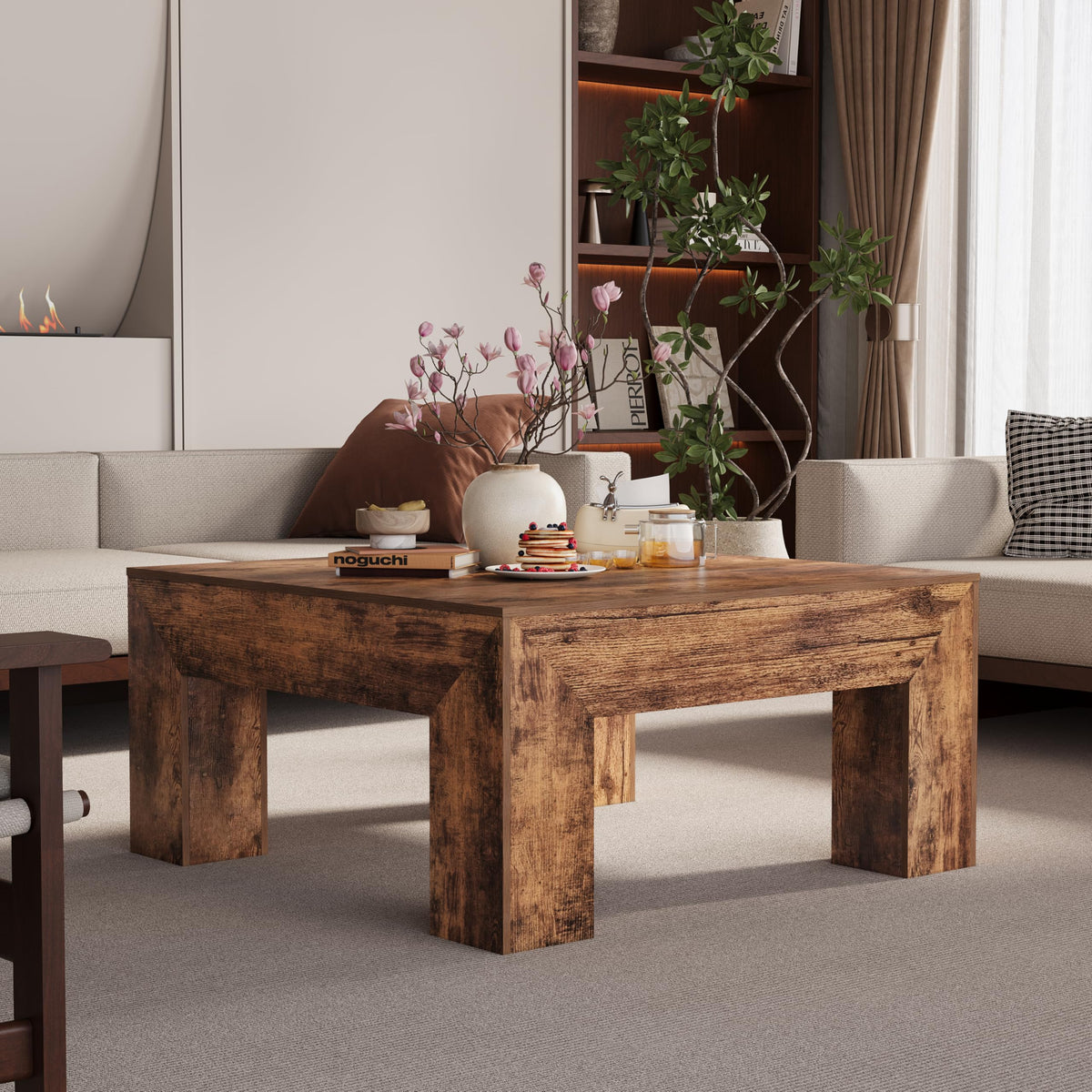 35" Wooden Square Coffee Table R767