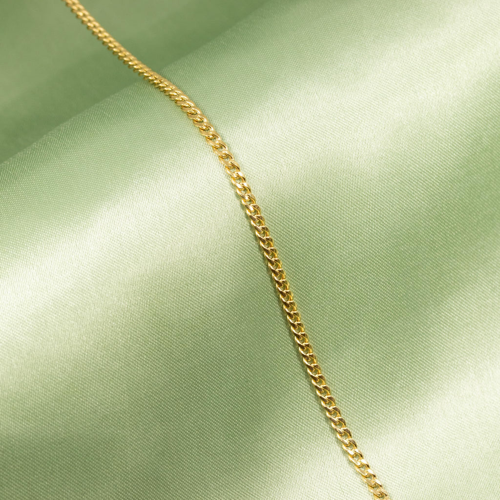 14k Gold Hollow Cuban Link Chain Necklace Z48431