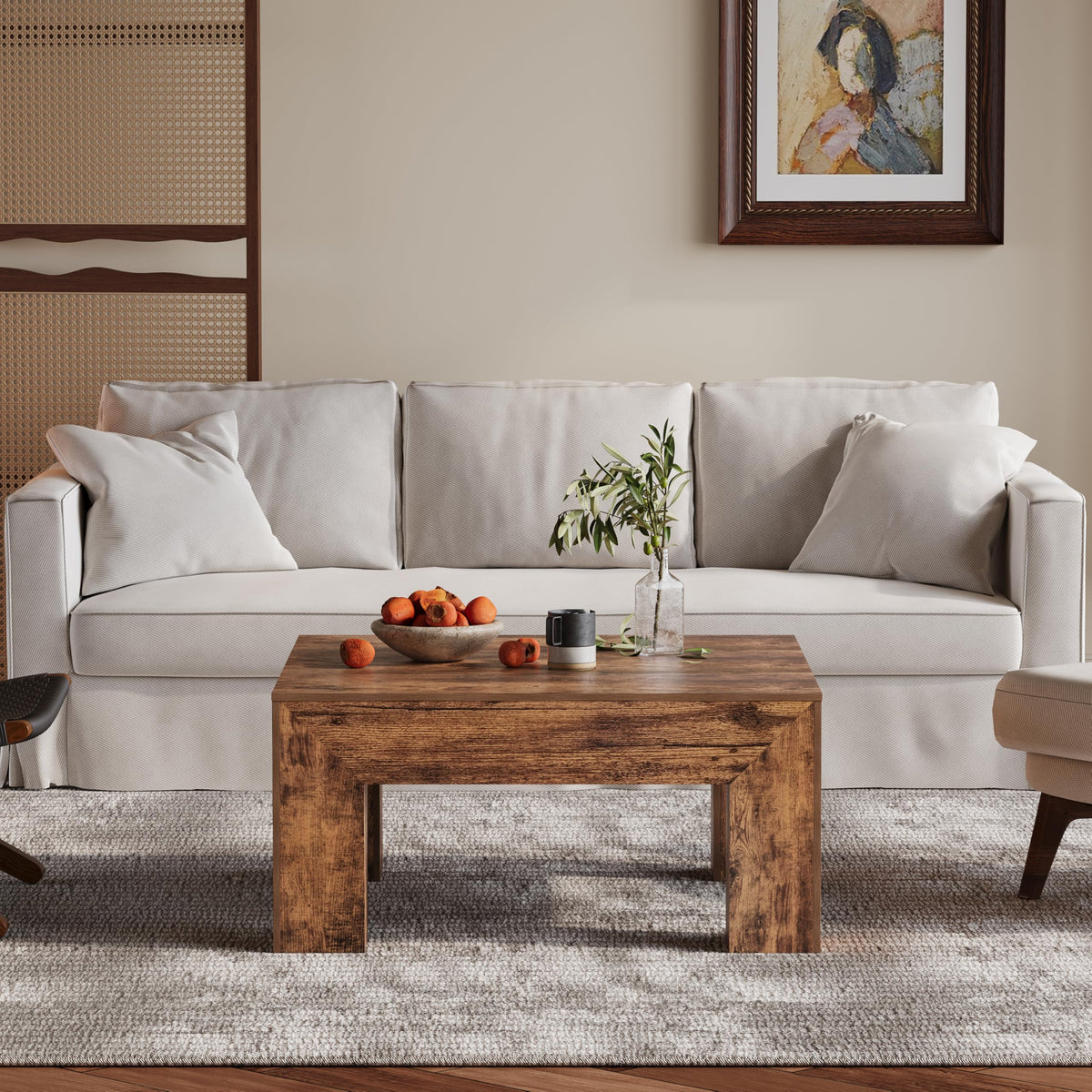35" Wooden Square Coffee Table R767