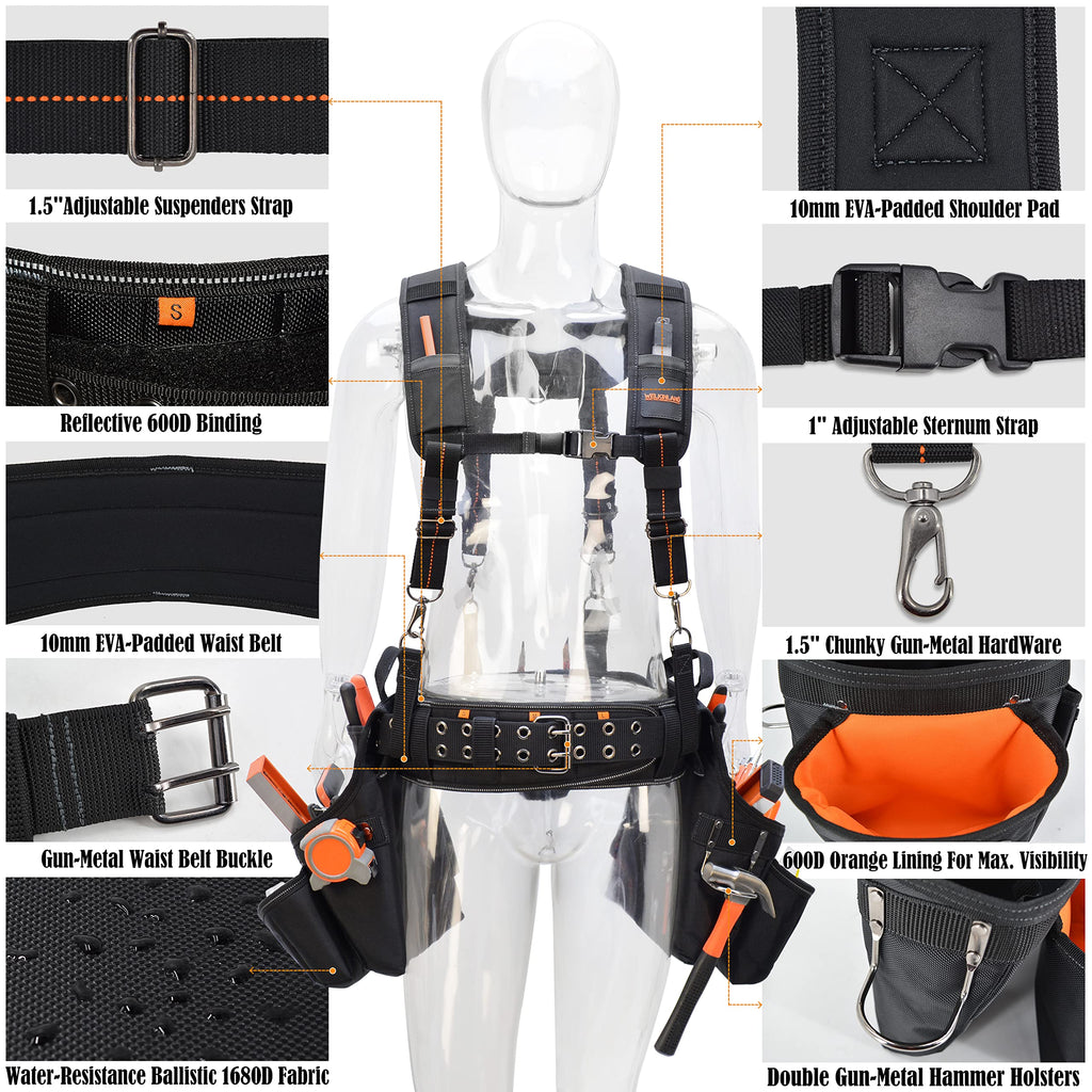 39 Pockets Tool Belts with Suspenders H4077